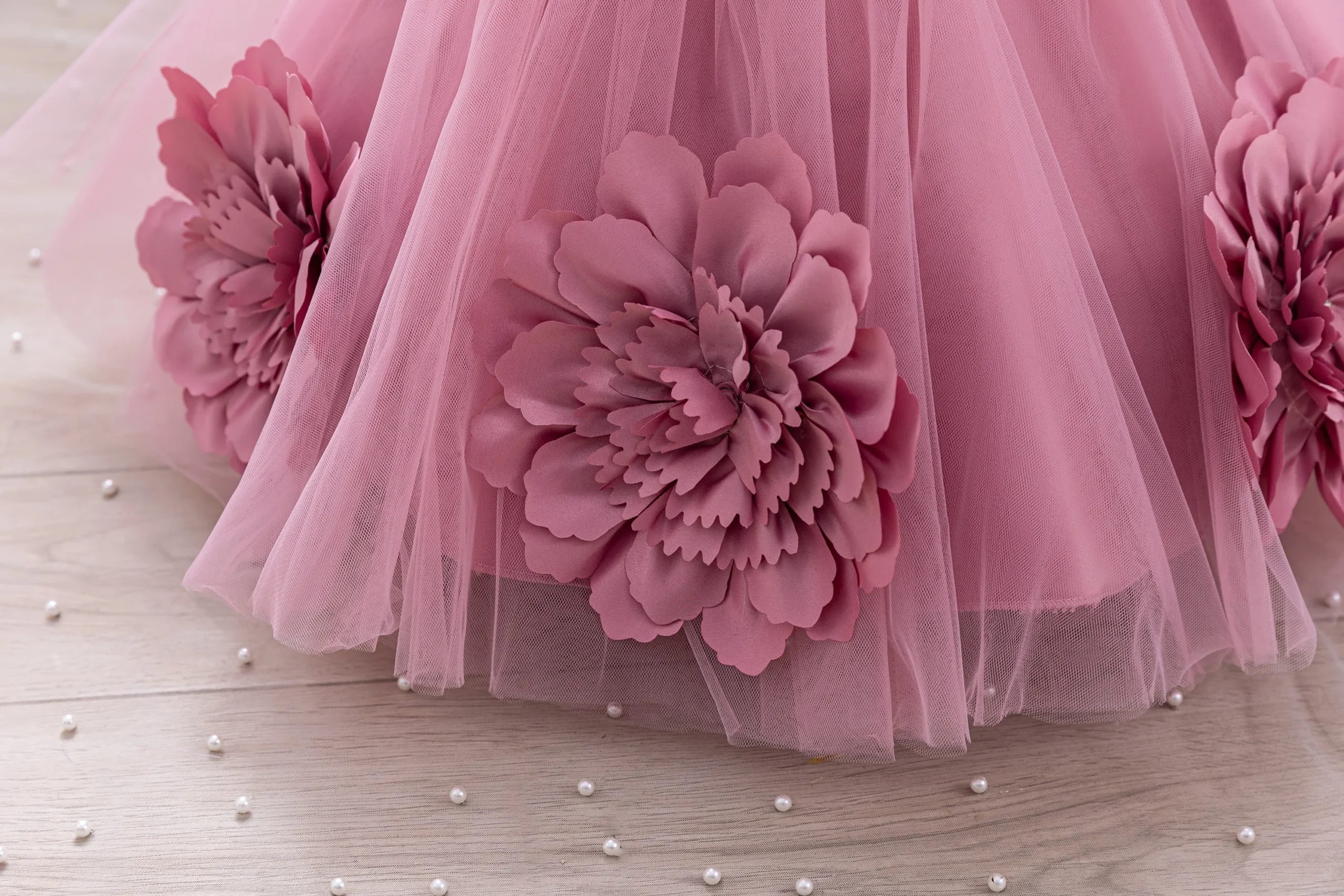 Elegant Girl Princess Dress Small flying sleeves asymsymmetrical straps Formal occasion Girl dress Sequin Wedding dress Party gi – Image 34