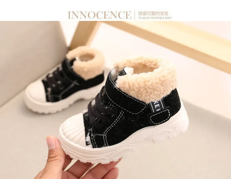 2021 Children Warm Boots Winter New Boys Plus Thicken Velvet Cotton Shoes Girls Waterproof Short Boots Baby Cotton Boots – Image 13