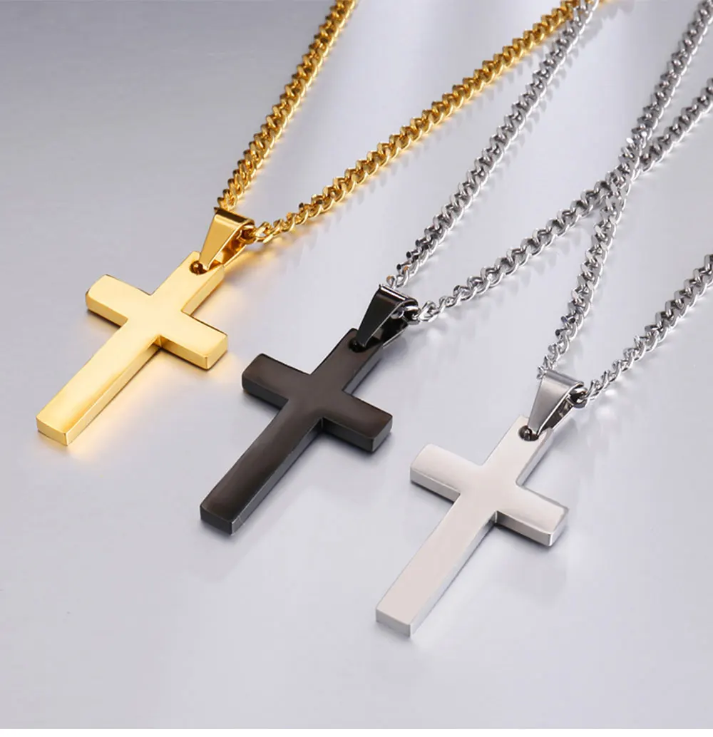 Fashion Stainless Steel Cross Pendant Necklace For Women Men Link Chain Charm Necklace Cool Boys Girls Punk Hip Hop Jewelry Gift – Image 10