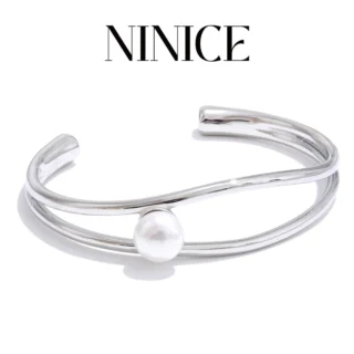 NiNice Fashion Stainless Steel Pearl Multi-Layer Hollow Bracelet Bangle Arrivals Personalized Wrist Jewelry Bijoux Femme