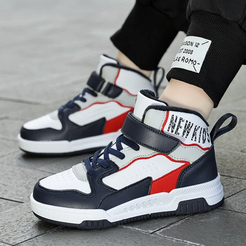 Childrens Walking Shoes Trendy Winter New High Top Cotton Comfortable Teenagers Anti Slip Wear-resistant Flat Casual Sneakers – Image 12