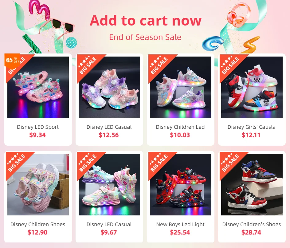 Disney Children's Shoes Fashion Cartoon LED Lights Spiderman Sneakers for Boys Breathable Sport Anti-slip Student Shoes Size 26 – Image 7