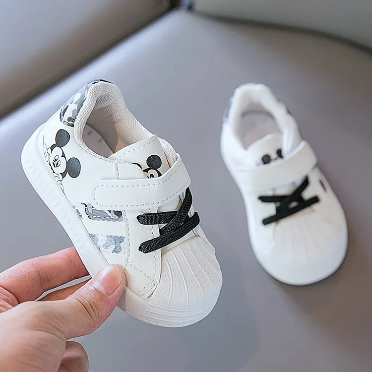 Disney White Casual Shoes For Baby Boy Girl Brand Children Sneaker Mickey Mouse Kids Sports Shoes Toddler Walking Shoes – Image 24