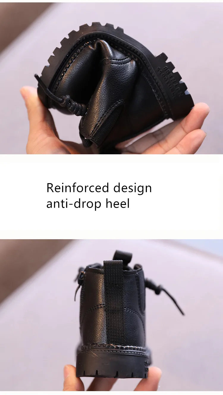 Kids Leather Chelsea Boots Waterproof Children Sneakers Beige Toddler Snow Boots Girl Winter Shoe Boy – Image 33