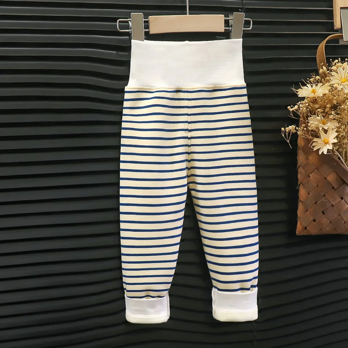 Infant Pants Thicken Keep Warm in Winter Newborn Baby Bebe Boy Girl Striped Leggings Kids Trousers – Image 6
