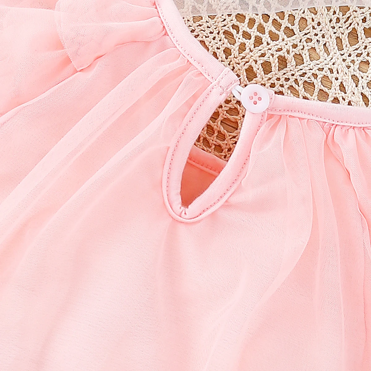 Baby's Summer Solid Color Dress Mesh Princess Dress Sweet Cute Exquisite Child Accessories – Image 3