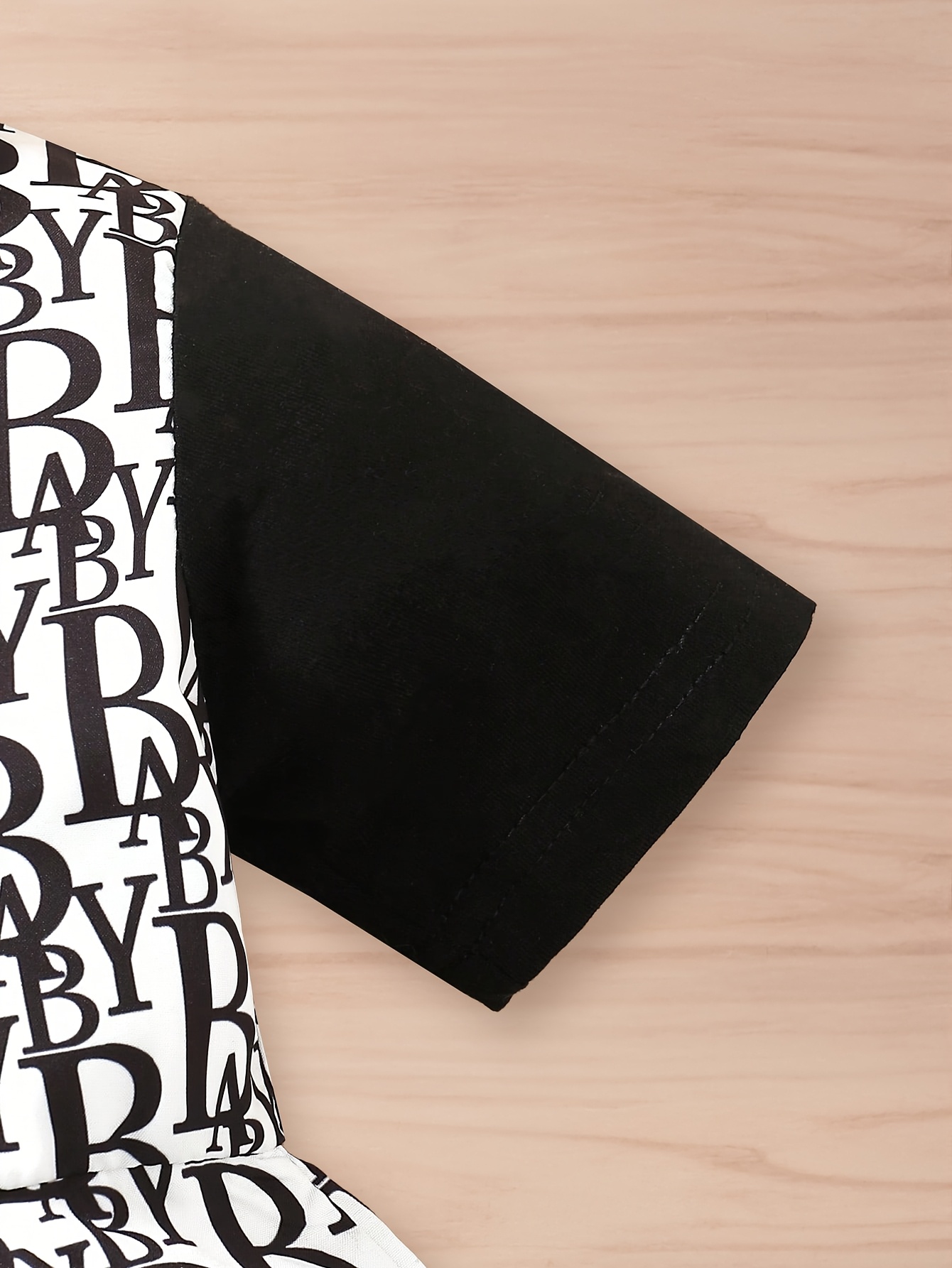 Summer Short-Sleeve Pleated Dress for Baby Girls with Letter Print, Suitable for Outings, Sold As a Single Piece – Image 4