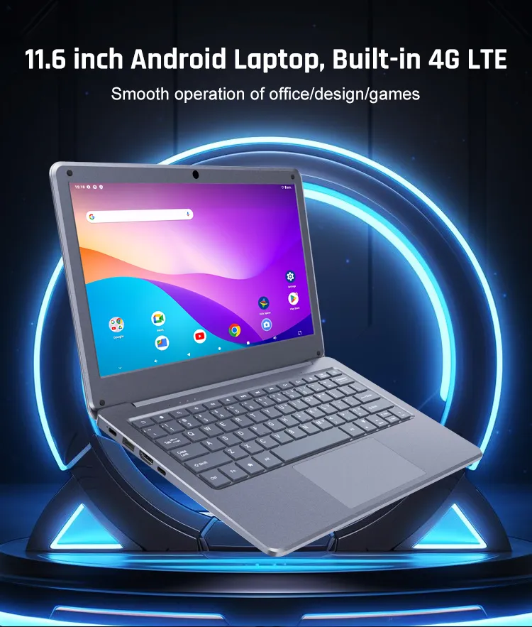 Ordinateur portable 11,6 pouces Quad Core Android 13 Netbook Ordinateur portable