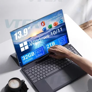13.9" N95 Écran tactile 16GB Étui clavier Type-C complet pour Surface 2-in-1 Tablette ordinateur portable