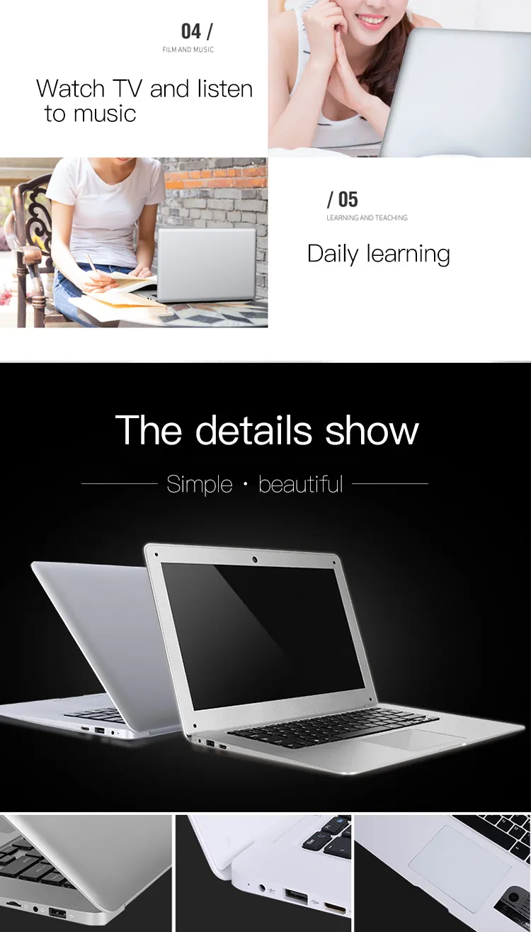 Ordinateur portable fin de 15,6 pouces, processeur Intel Core i7 7600U, 16 Go de RAM