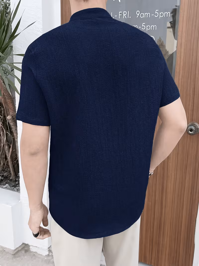 chemise de jeunesse à manches courtes et couleur unie pour adolescent – Image 2
