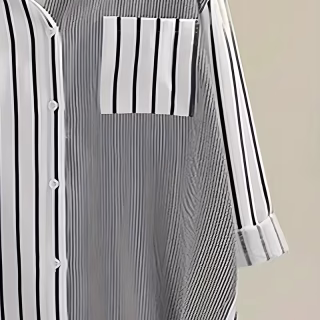 Chemise rayée élégante pour femmes avec manches longues et col