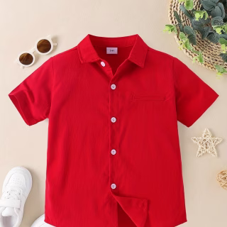 Chemises à manches courtes pour garçons - Nouveau style été - Chemises jaunes décontractées pour fêtes - Chemises élégantes pour bébés et jeunes gentlemen - Chemises habillées pour enfants - Trésor de la garde-robe