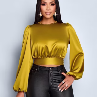 Grande Taille - Grande Taille - Chemise Femme Grande Taille, Blouse Élégante en Satin dans les Styles Occidentaux Populaires
