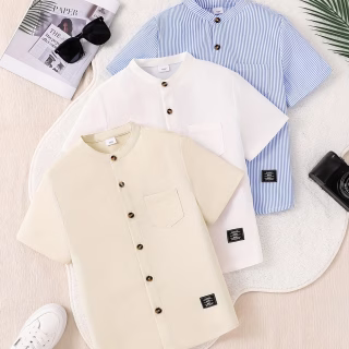 Ensemble de trois t-shirts de rentrée scolaire pour grands garçons, t-shirts à manches courtes, ensemble de trois t-shirts pour garçons, tissu léger Y, style décontracté quotidien