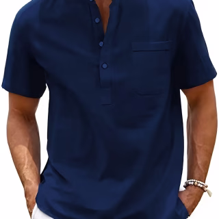 Chemise Décontractée pour Homme, Manches Courtes d'Été, Légère et Respirante, Simple et Élégante, Chemise Décontractée Polyvalente