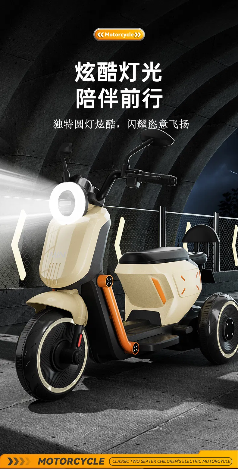 Jouet d'extérieur pour enfants Cars/380 Moto télécommandée lumineuse avec musique – Image 3