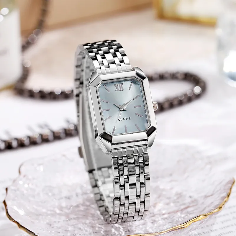 Montre-bracelet carrée à quartz simple et élégante pour femme ; – Image 4
