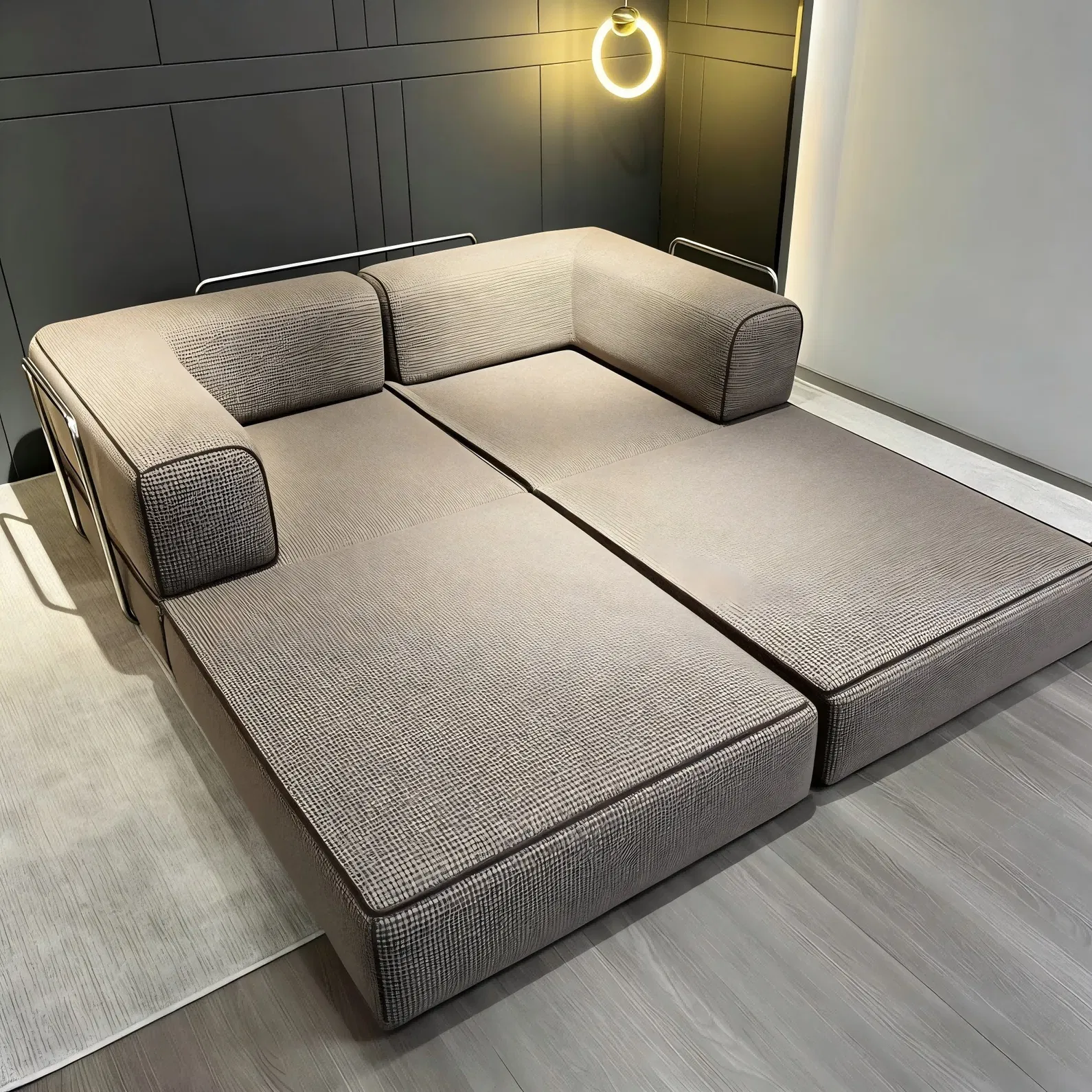 Fauteuil pliant 3 places, canapé-lit, canapé compressible et combinable, ensemble de canapés pour salon – Image 5