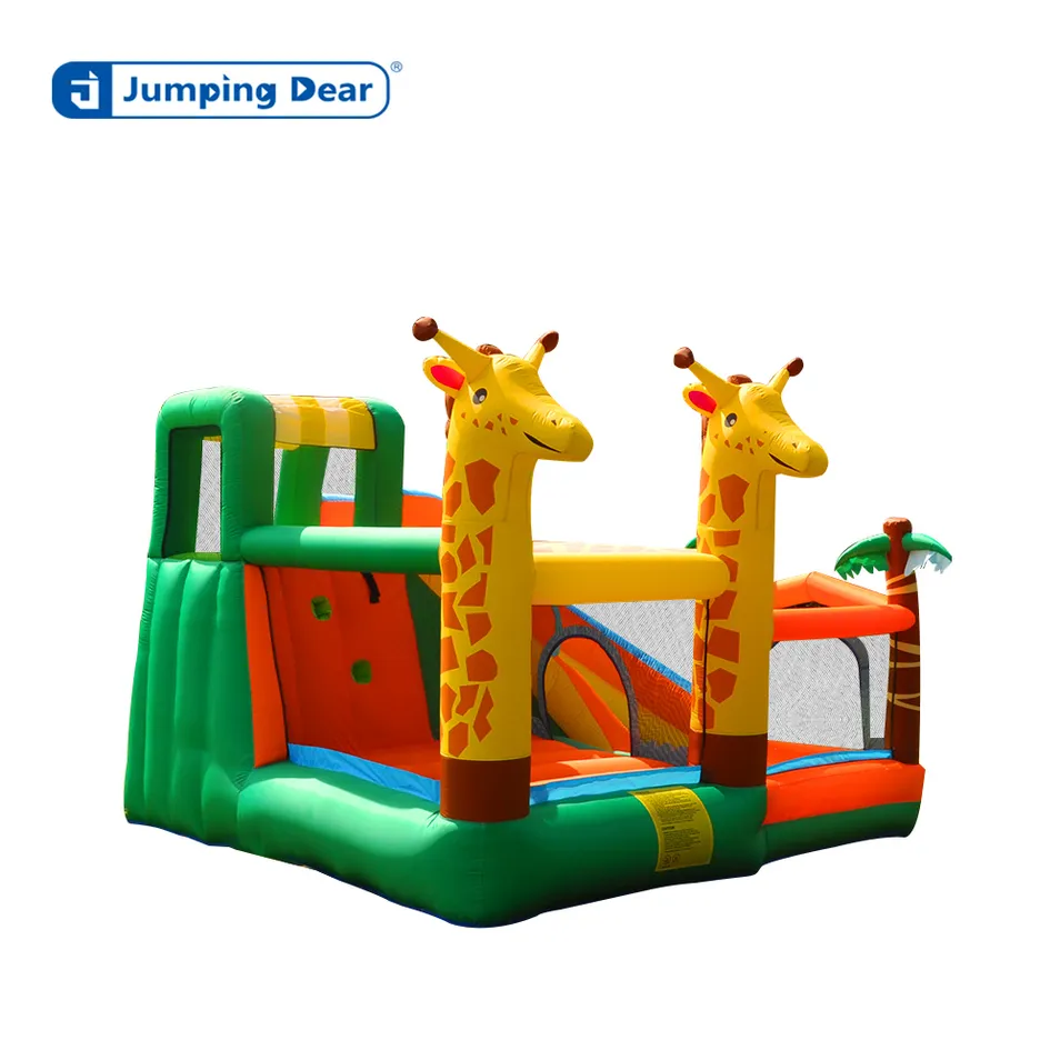 Château gonflable amusant sur le thème de la girafe avec gonflage rapide – Image 2