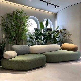 Canapé modulable en L minimaliste italien 3 places, ensemble combiné, revêtement en velours nuage mobile, mousse haute élasticité, pour salon