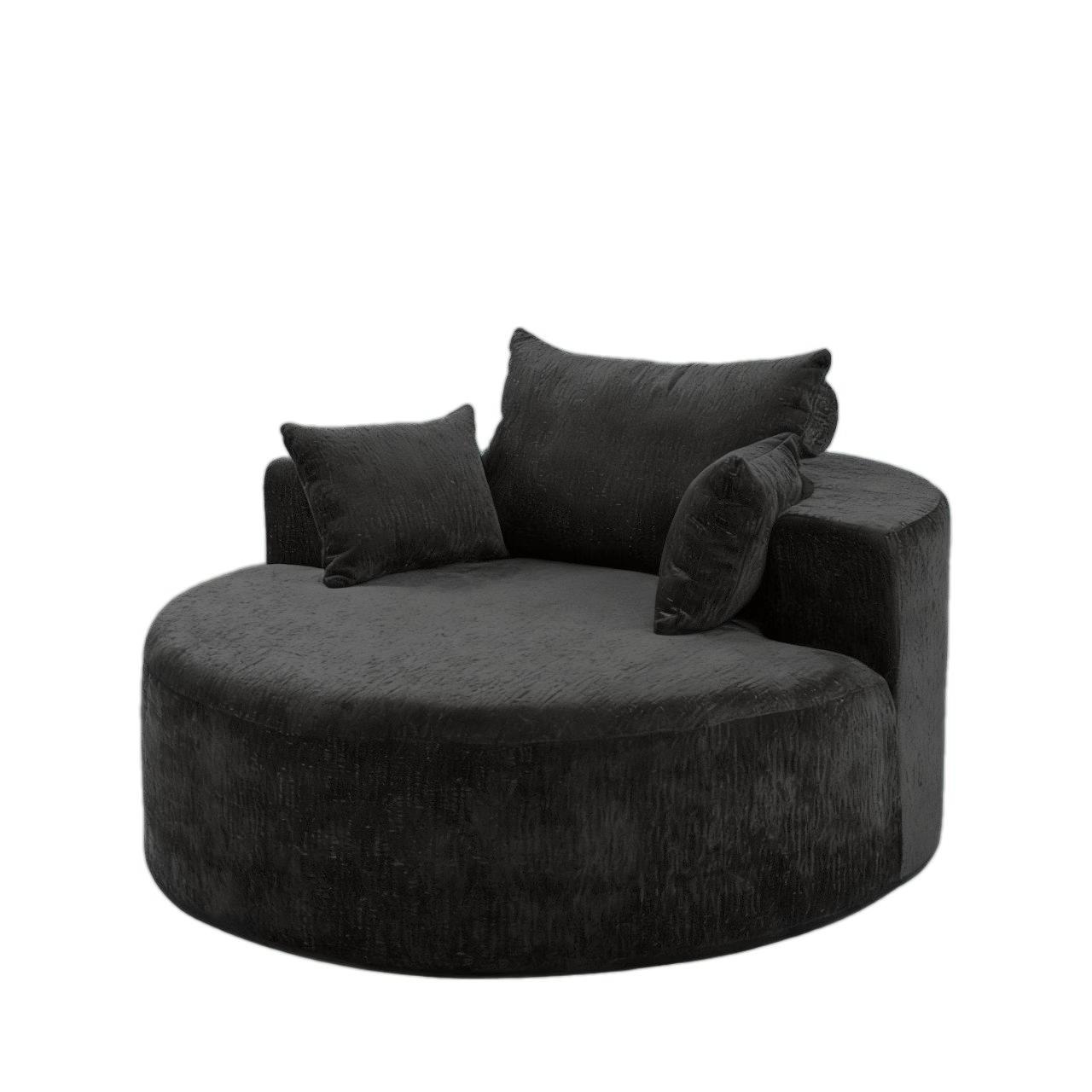 Canapé circulaire confortable sans cadre, vente en gros par le fabricant, canapé simple décontracté avec coussin – Image 4