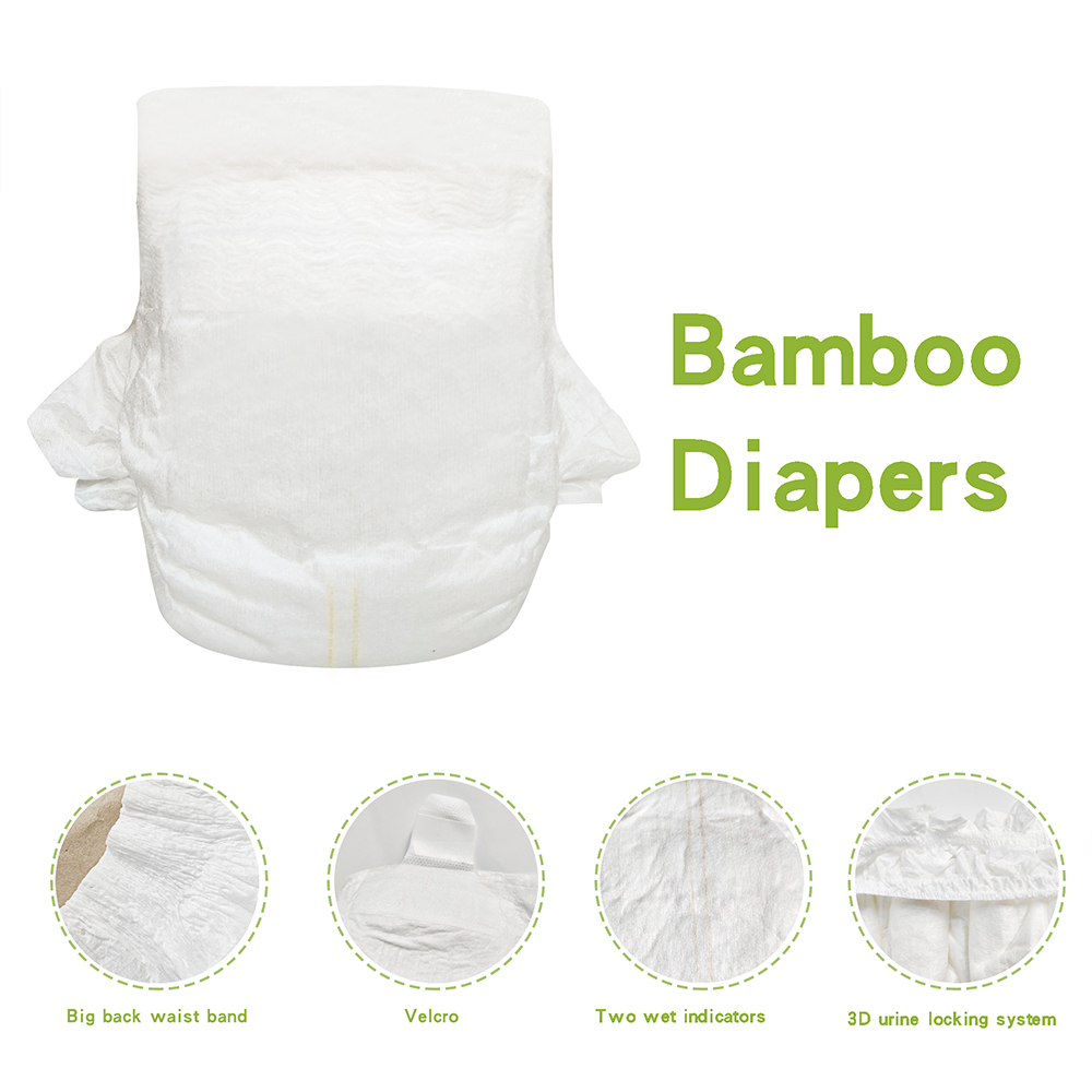 Couches pour bébé biodégradables couche jetable en fibre de bambou super absorption douce Couches pour bébés – Image 5