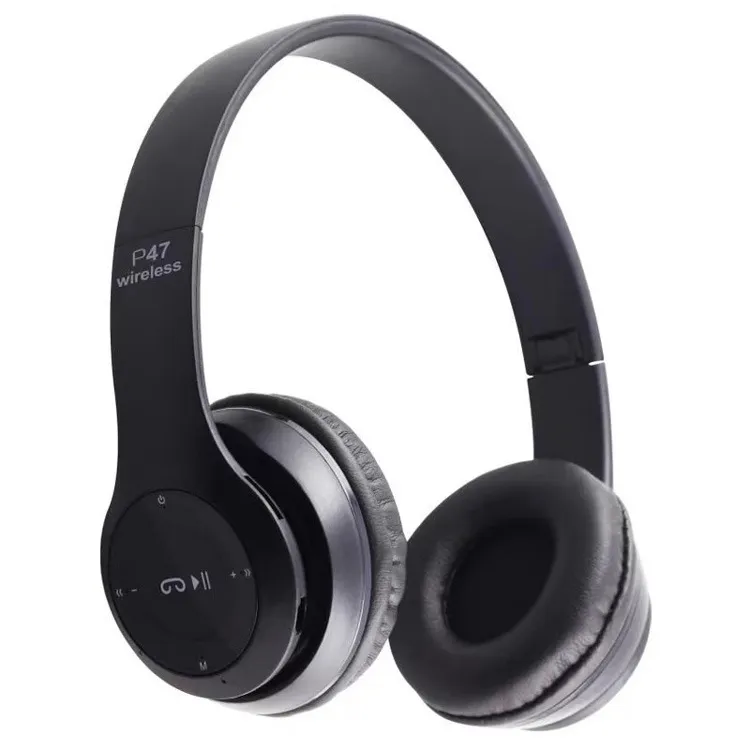 Casque P47 Casque stéréo haute qualité Bluetooth pliable supra-auriculaire sans fil avec arceau – Image 6