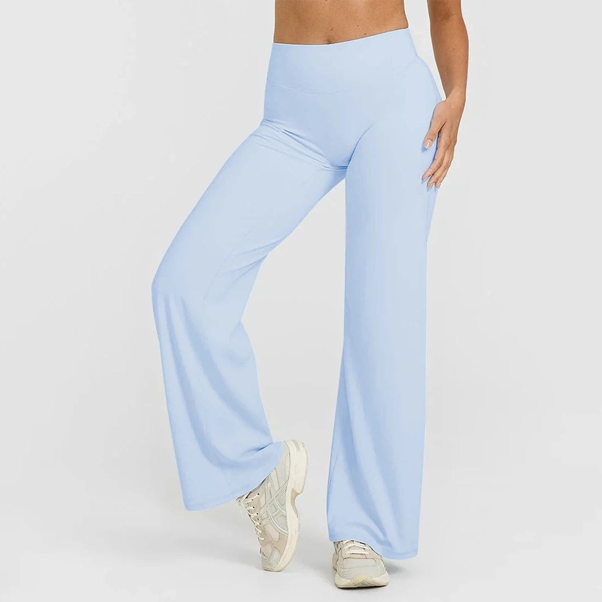 Hearuisavy Women Yoga Straight Pants High Waist Wide Leg Stretch Workout Trousers Comfy Fitness Gym Lounge Flare Sports Leggings – Image 5