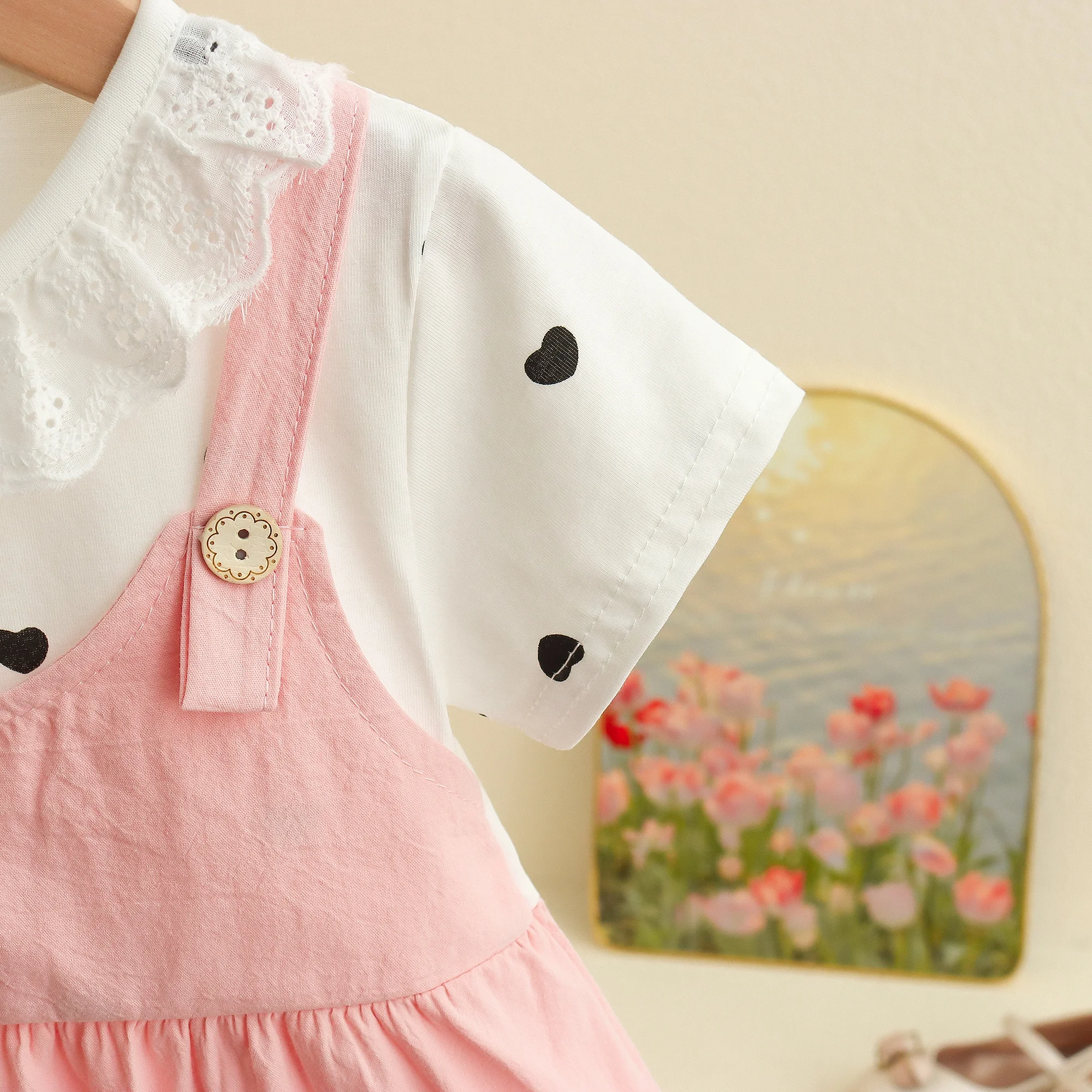 Girl Kid's Dress Summer Two Heart-Shaped Printed Casual Girls' Dress Sweet Baby Girl Clothes – Image 6