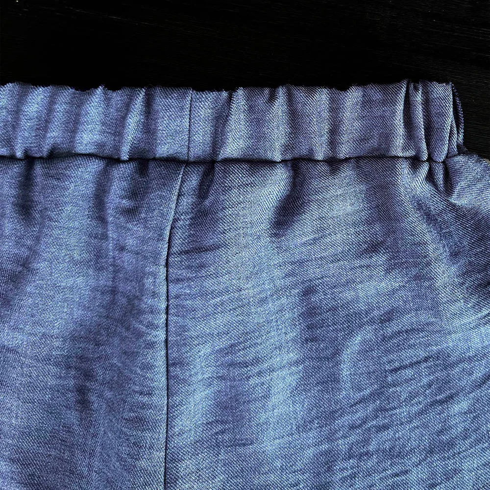 Ensemble deux pièces pour enfants Bear Leader, version coréenne, fille, bleu imitation denim, haut sans manches et pantalon large. – Image 6