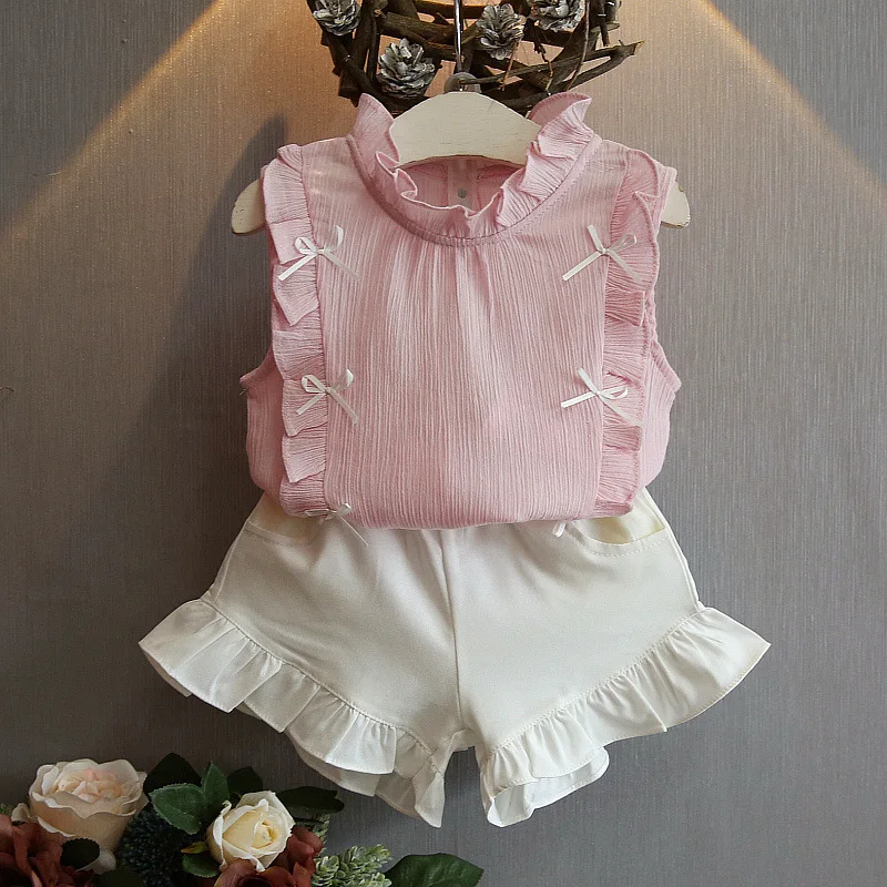 Ensemble d'été pour bébé fille : T-shirt imprimé + short. Vêtements de mode pour enfants de 0 à 5 ans. – Image 3
