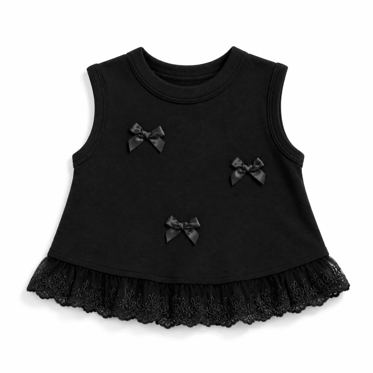 1pcs Été Filles Version coréenne Tops doux Gilet d'arc pour enfants Enfant Casual Couleur unie T-shirt sans manches Bébé Vêtements de mode – Image 6