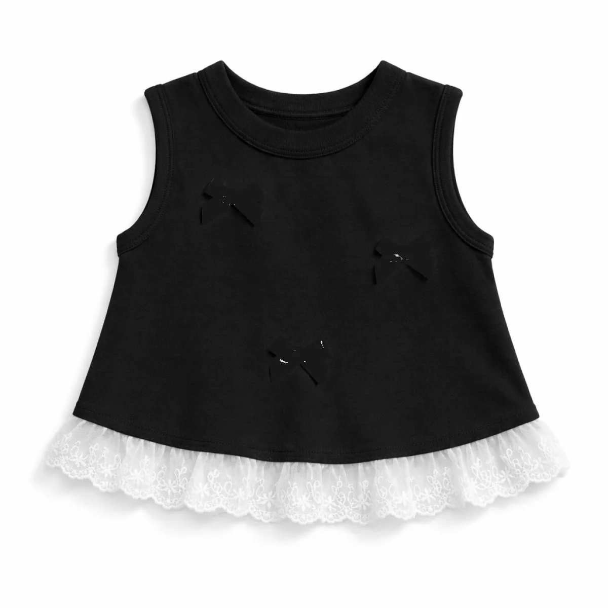 1pcs Été Filles Version coréenne Tops doux Gilet d'arc pour enfants Enfant Casual Couleur unie T-shirt sans manches Bébé Vêtements de mode – Image 8