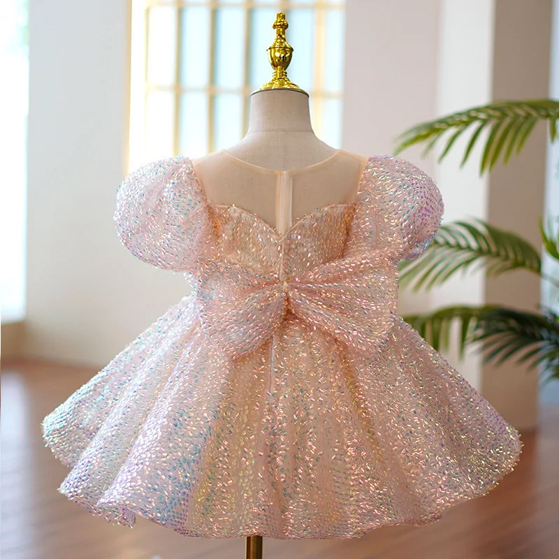 Prestation de piano, robe à paillettes pour petite fille, spectacle d'anniversaire d'une demoiselle d'honneur, robe de l'enfant de l'hôte, robe de princesse pour enfant d'un an – Image 4