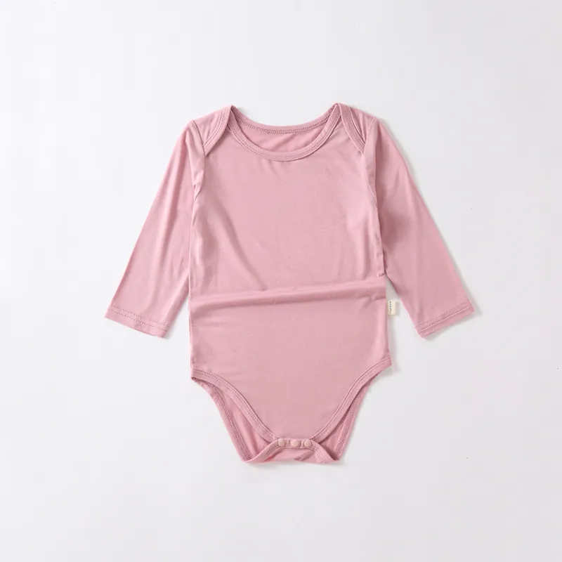 Body d'été à manches longues pour nouveau-né et bébé, en coton, avec boutons, vente en gros OEM. – Image 4