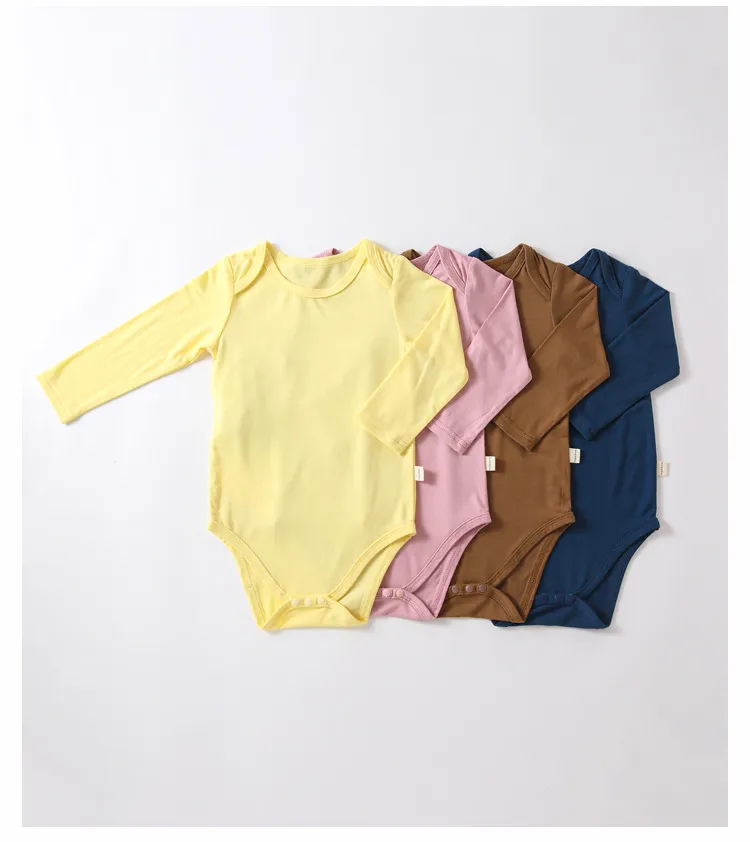 Body d'été à manches longues pour nouveau-né et bébé, en coton, avec boutons, vente en gros OEM. – Image 6