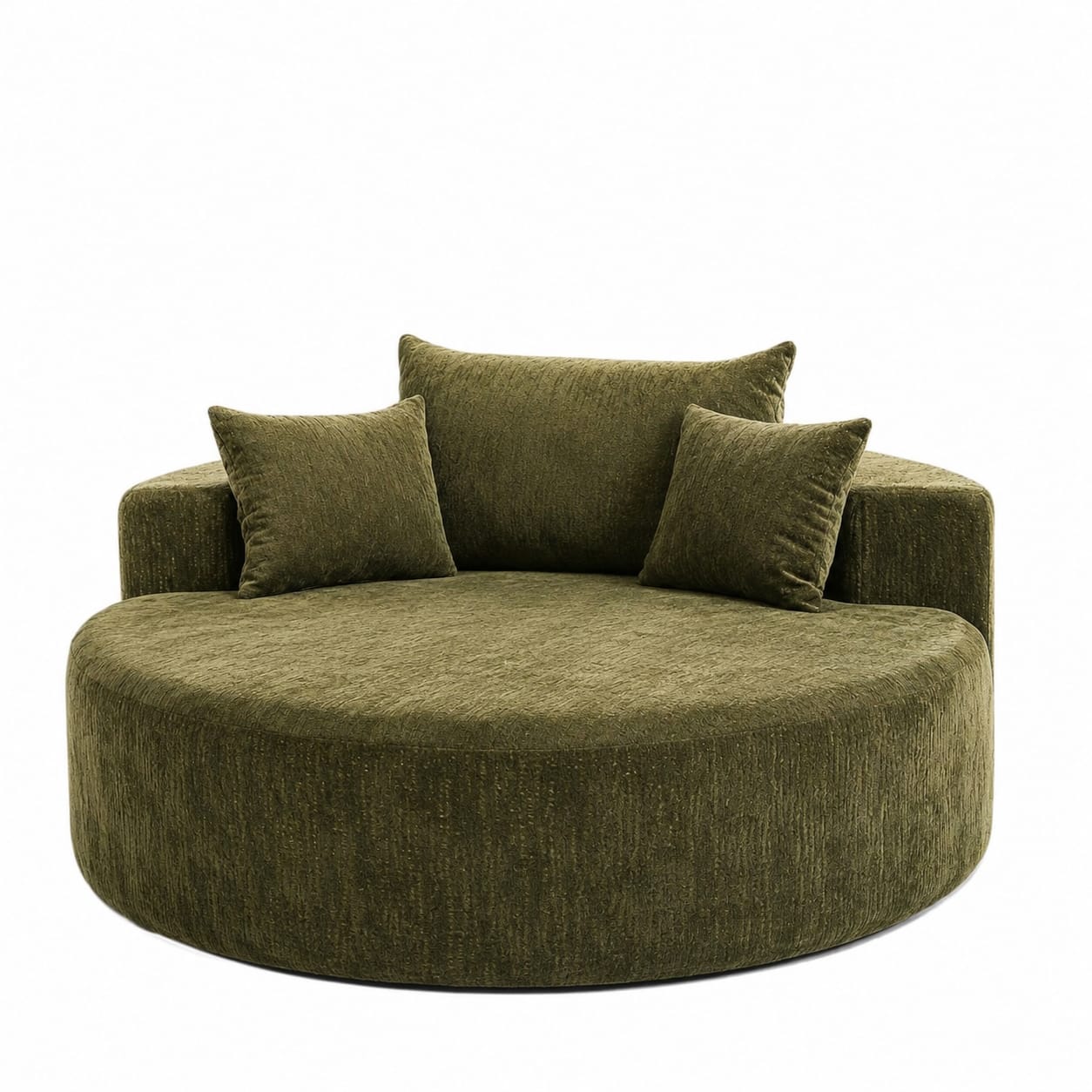 Canapé circulaire confortable sans cadre, vente en gros par le fabricant, canapé simple décontracté avec coussin