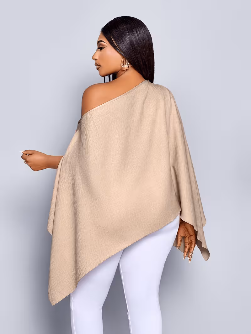 Chemise châle ample à manches cape, à la mode et élégante pour femme – Image 4