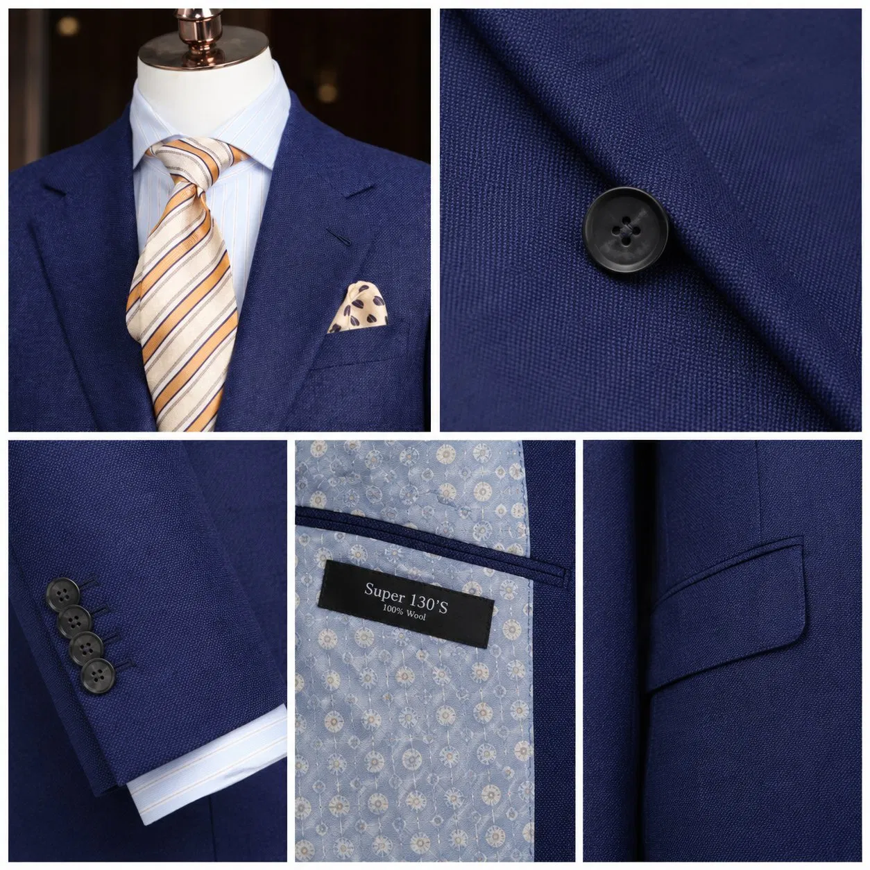 Vêtement masculin de luxe ajusté en gros, costume sur mesure, traje a medida, sur mesure – Image 5