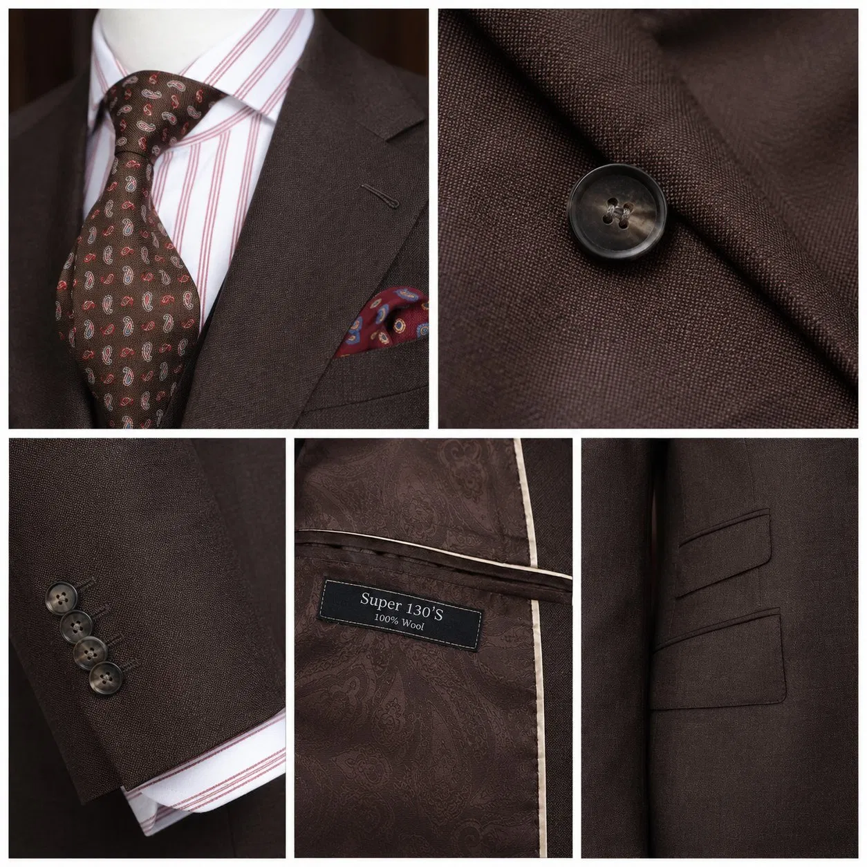 Vêtement masculin de luxe ajusté en gros, costume sur mesure, traje a medida, sur mesure – Image 3