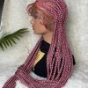pink conrows full lace wig