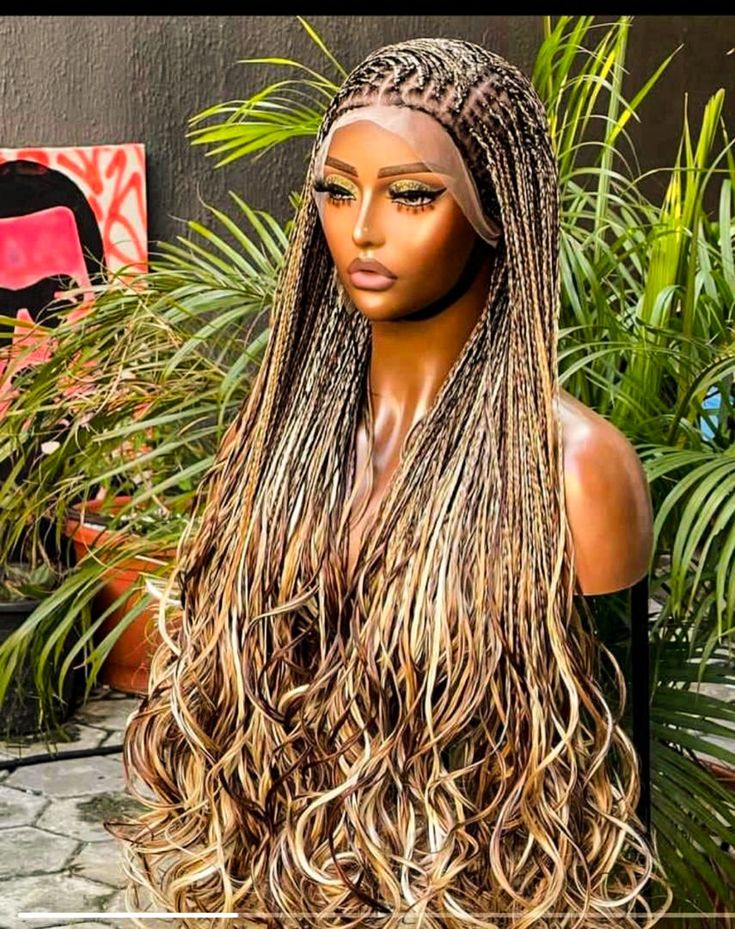 Perruque Lace Frontale Synthétique Sans Colle JZW, Tressée à la Main, Style Africain, avec Fermeture en Dentelle